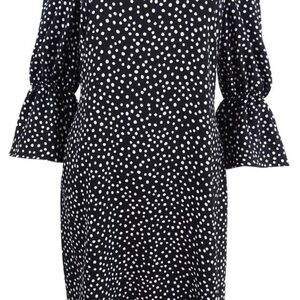 Ralph Lauren Black and White Polka Dot Long Sleeve Dress